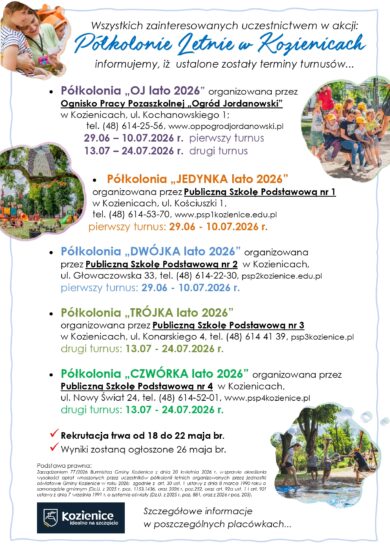 PÓŁKOLONIE – „ LETNI CHILLOUT Z JEDYNKĄ 2026”