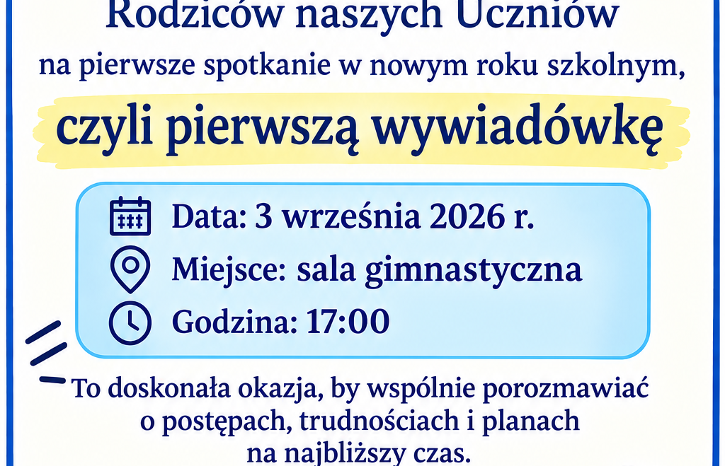 Pierwsze spotkanie z rodzicami w nowym roku szkolnym